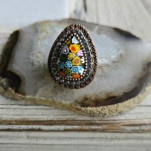 ALAN K Millefiori Sterling Silver Ring